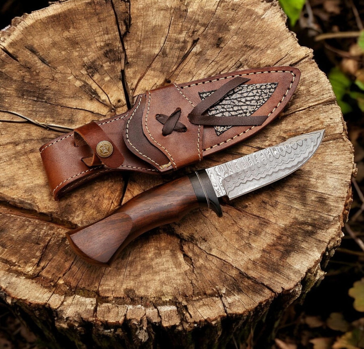 damascus hunting knife