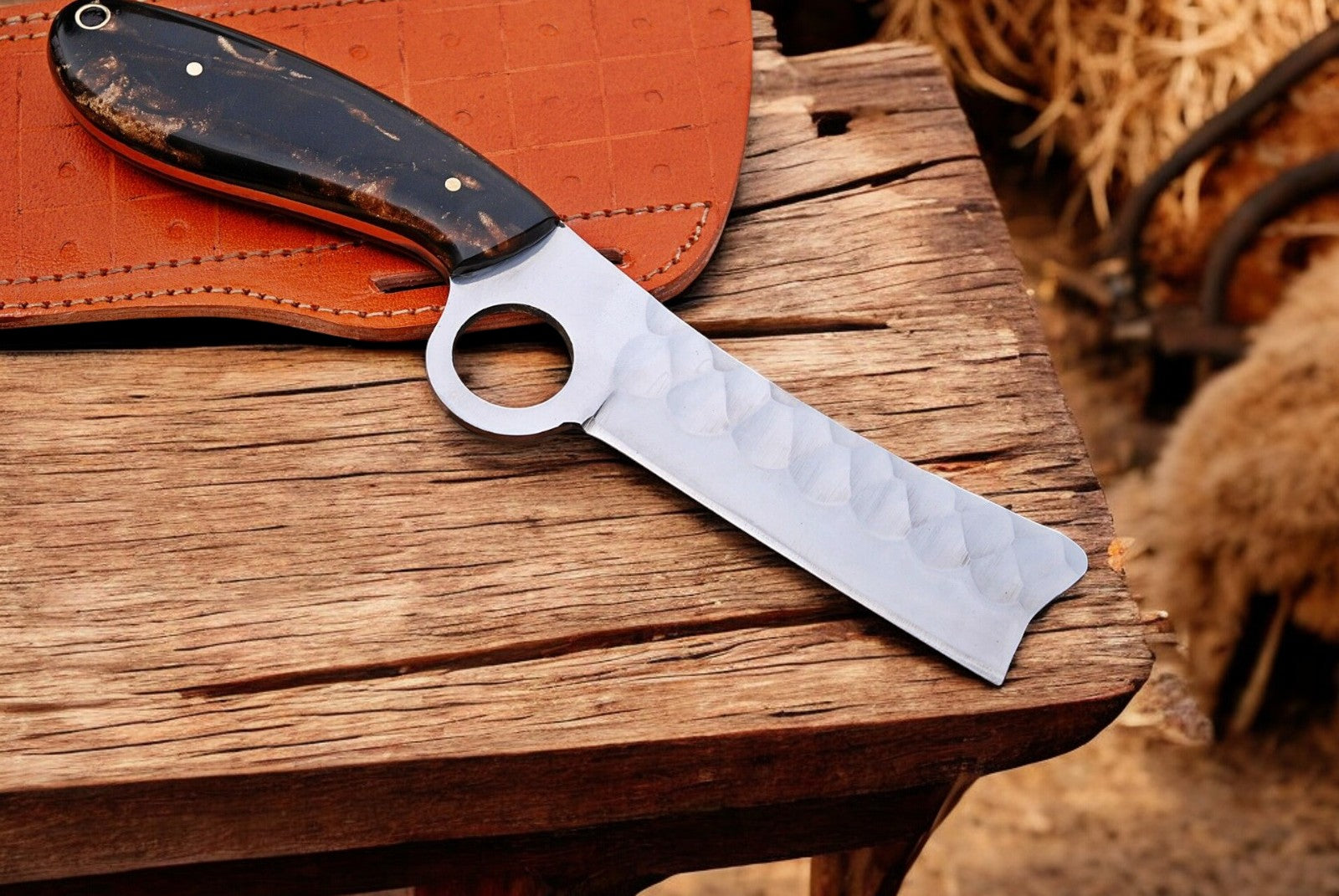 4.25-inch Blade Bull Cutter Knife with Exotic Wood Handle
