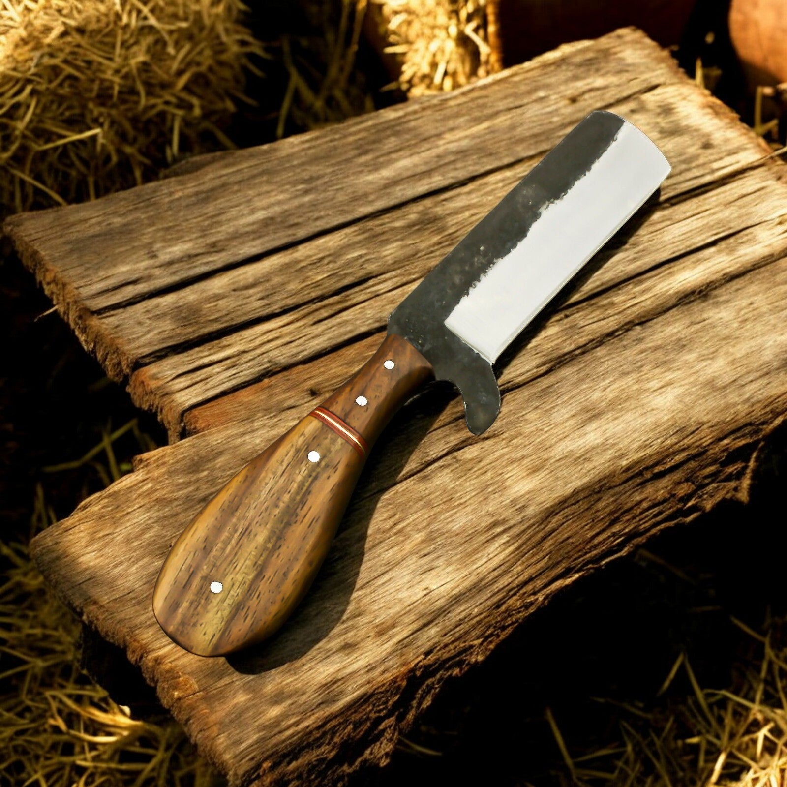 Custom Handmade Bull Cutter Knife with 1095 Forged Steel Blade
