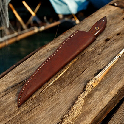 Damascus Steel fillet knife with rosewood handle