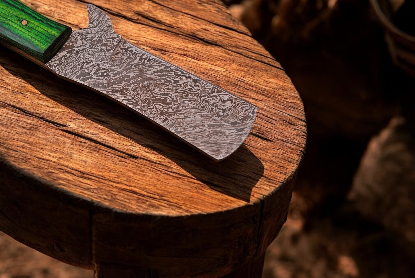 4-inch Damascus Blade Bull Cutter Knife
