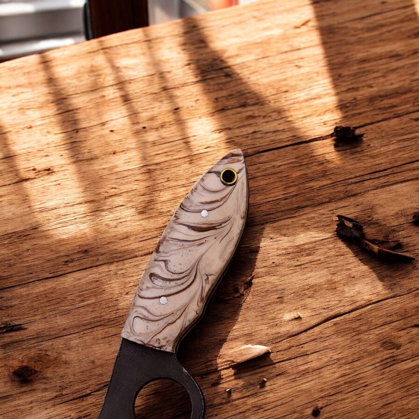 High Carbon Steel Blade Bull Cutter Knife with Epoxy Resin Handle
