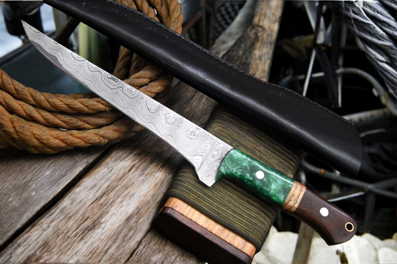 7.8-inch Blade Hand Forged Fillet Knife with Epoxy Resin Handle
