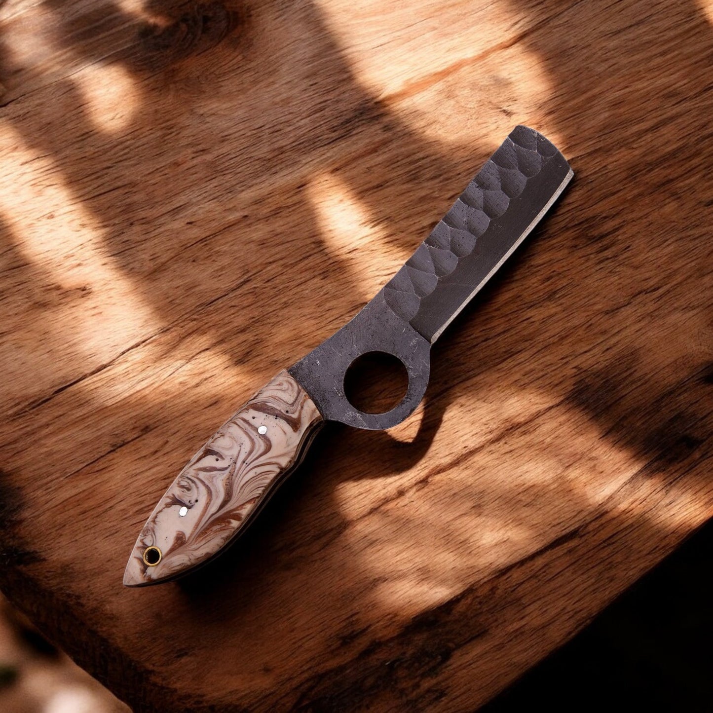 4-inch Blade Bull Cutter Knife with Leather Sheath
