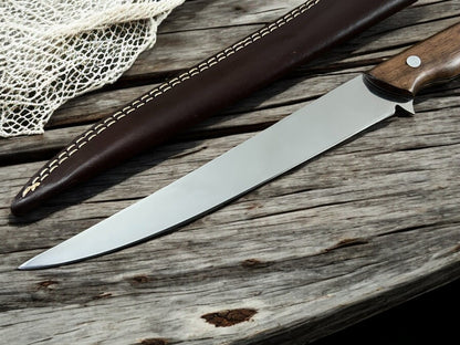 Close-up of 8.4-inch 440C Stainless Steel Blade for Filleting Fish
