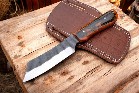 Cowboy Knife with Leather Sheath for Easy Carry
